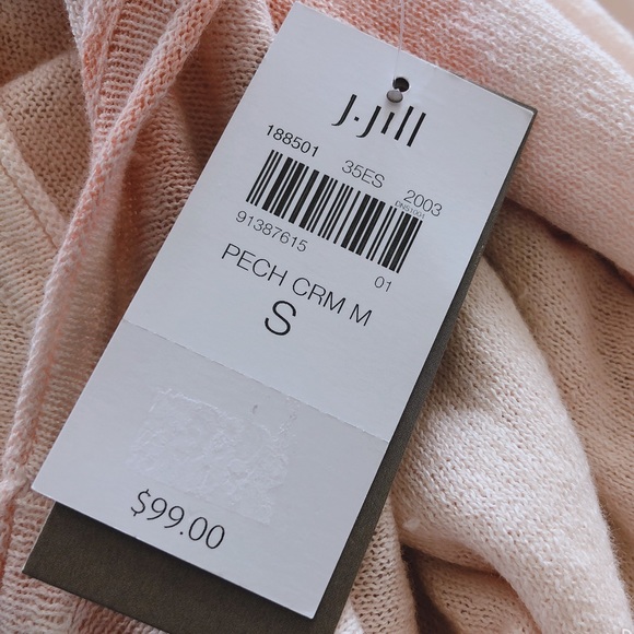 J. Jill Linen Blend Tie-Dye Knit Tunic Sweater in Peach Cream, Size S New w/Tag - Picture 7 of 8